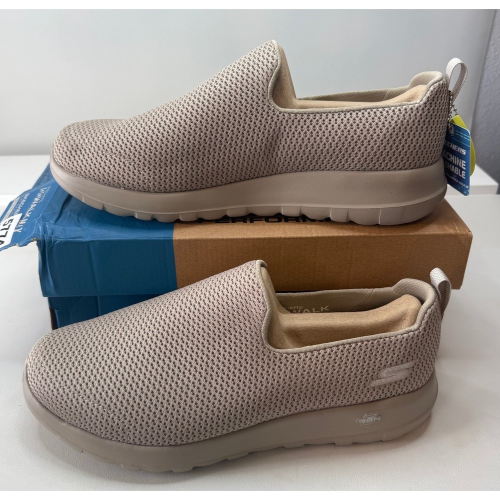 Skechers Go Walk Max Mens 10.5 Extra Wide Taupe Slip On‎ Sneakers 54600EWW NEW